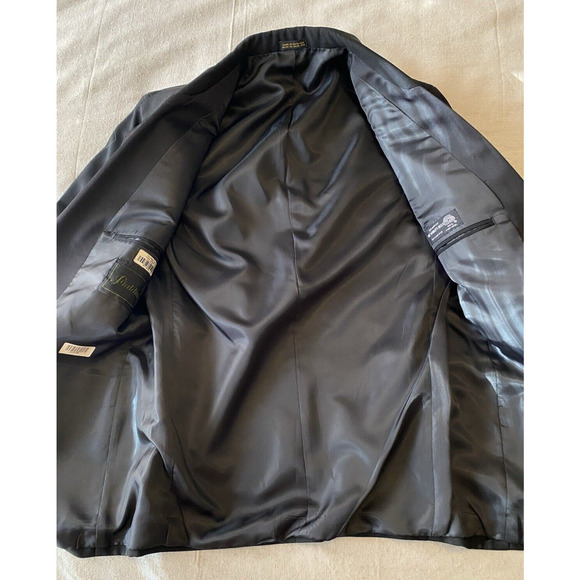 Fialdini Tuxedo Jacket Mens 40 Black 100% Wool Formal Sport Coat Suit Jacket - Picture 5 of 13